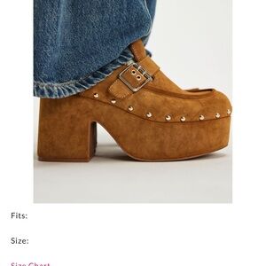 Free People Brown Studded Platform Shoes-Size 9